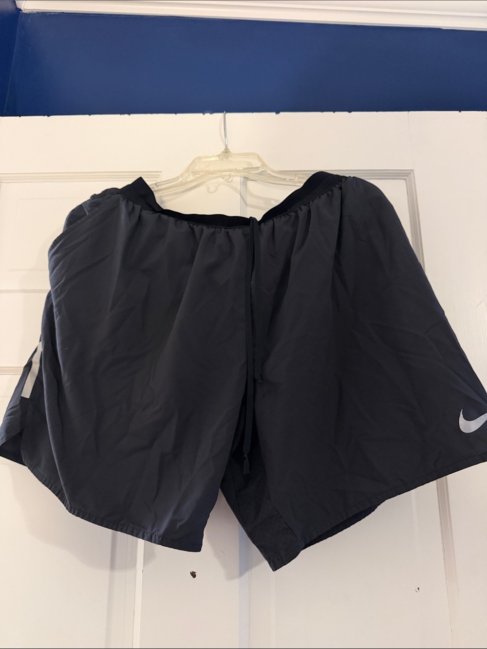 Nike Dark Gray Athletic Running Shorts with Reflective Swoosh